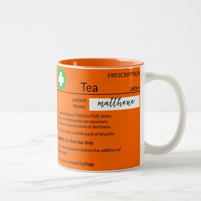 Personalisierte lustige Rezept Kaffee Tee Tasse (Rechts)