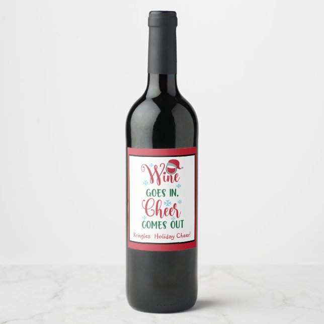Personalisierte, lustige, Wein & Chef Weihnachten Weinetikett (Vorderseite)
