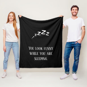 Personalisierte lustige Zitate Schwarzweiß Trendy Fleecedecke