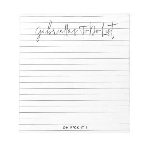 Personalisierte Lustlosigkeit zu tun Liste der Lin Notizblock