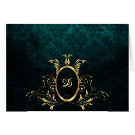 Personalisierte Luxus-Damask Goldrahmen-Karte
