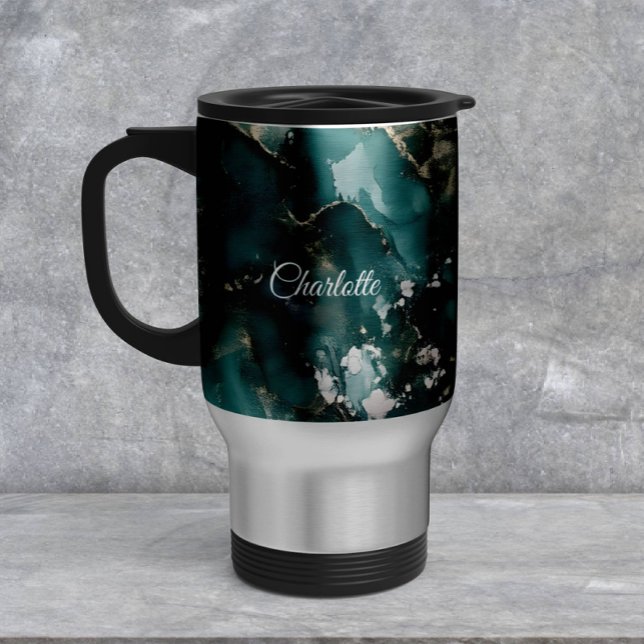 Personalisierte Luxus-Marmor-Optik mit individuell Reisebecher (Von Creator hochgeladen)