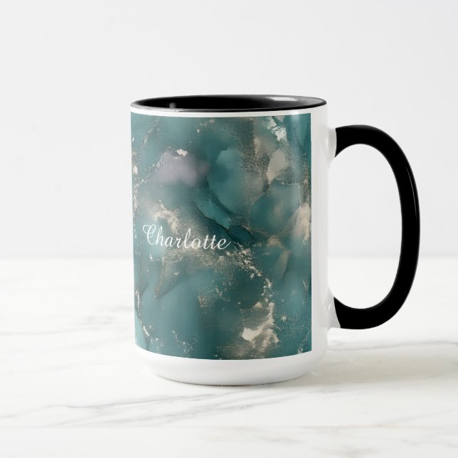 Personalisierte Luxus-Marmor-Optik mit individuell Tasse (Rechts)