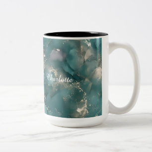 Personalisierte Luxus-Marmor-Optik mit individuell Zweifarbige Tasse