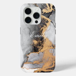 Personalisierte Luxus Schwarz & Gold Wasserfarbe Case-Mate iPhone Hülle