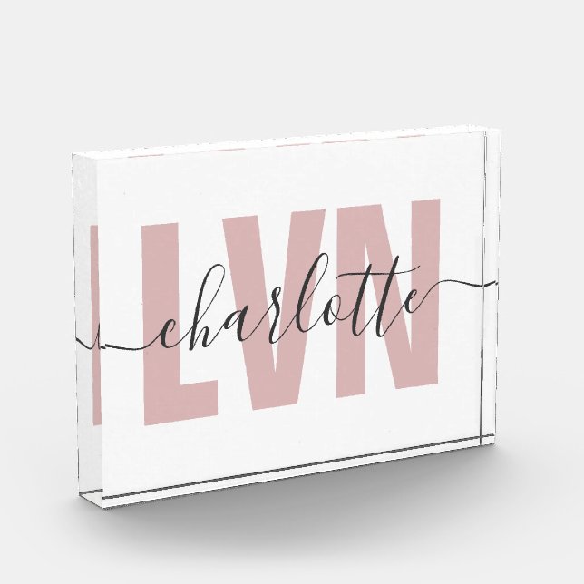 Personalisierte LVN-Lizenz für die Krankenschweste Fotoblock (Links)