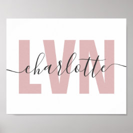 Personalisierte LVN-Lizenz für die Krankenschweste Poster