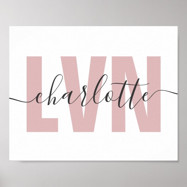 Personalisierte LVN-Lizenz für die Krankenschweste Poster (Vorne)