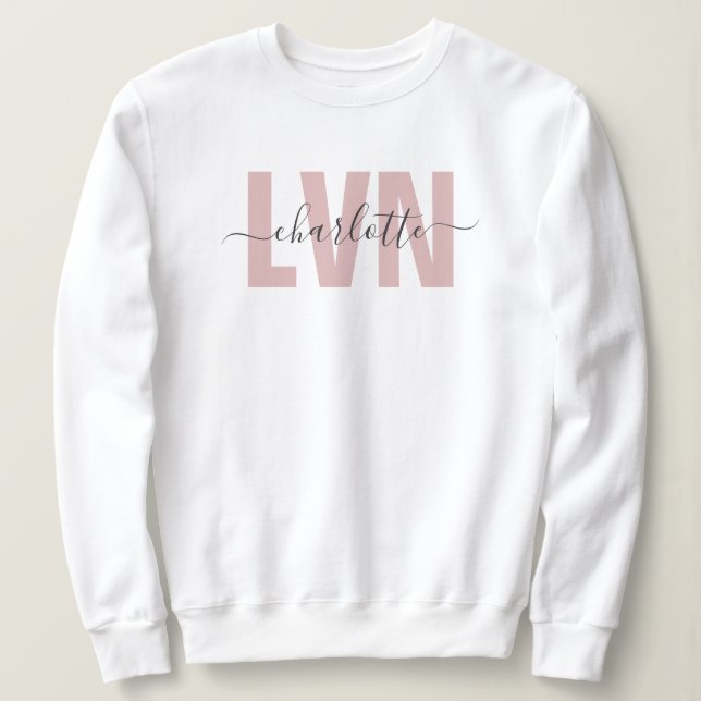Personalisierte LVN-Lizenz für die Krankenschweste Sweatshirt (Design vorne)