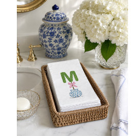 Personalisierte M-Topiary-Monogramm Serviette