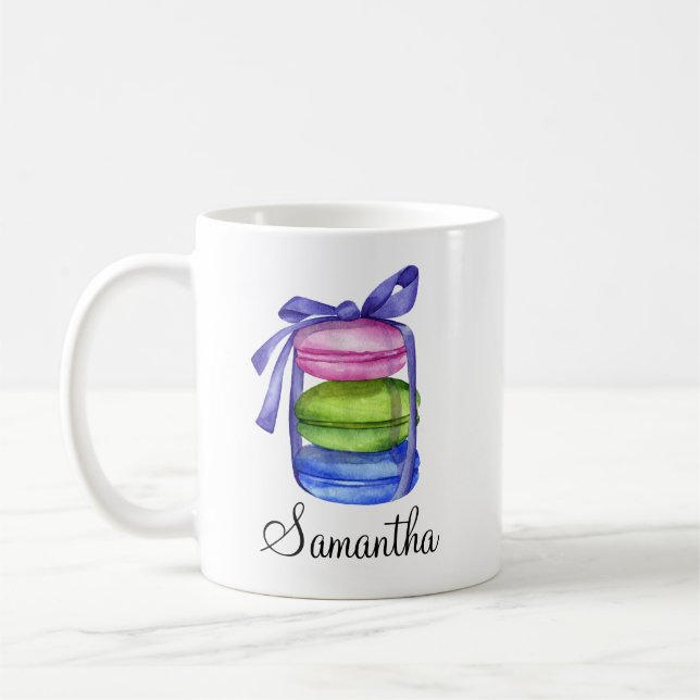 Personalisierte Macaron Farbige Tasse (Links)