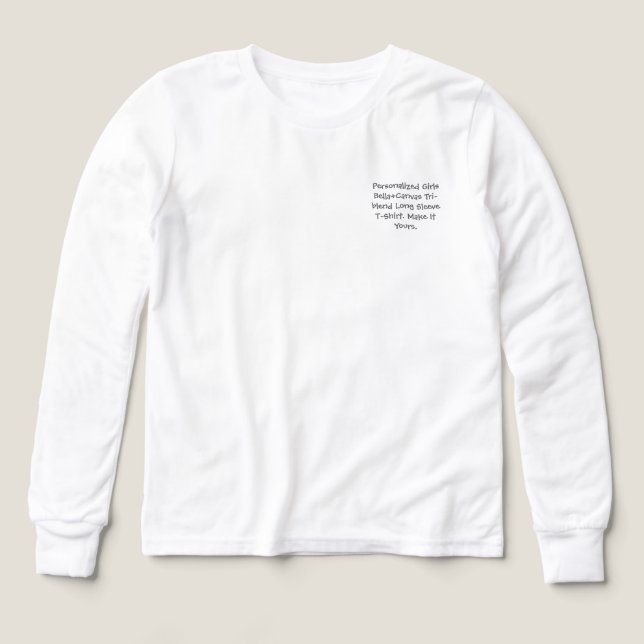Personalisierte Mädchen Bella+Canvas Tri-Blend  (Design Vorderseite)