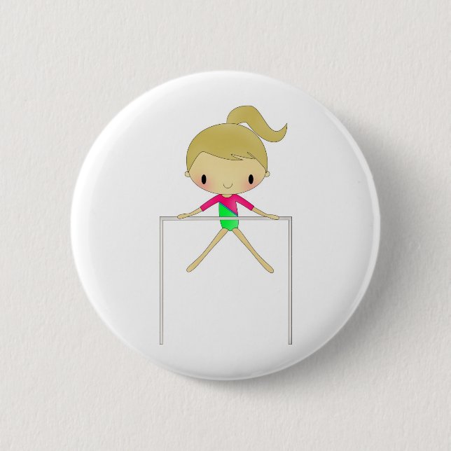 Personalisierte Mädchen gymnastisches Kleid u. Button (Vorderseite)