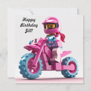 Personalisierte Mädchen Motocross Einladung