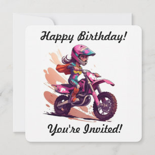 Personalisierte Mädchen Motocross-Einladung Einladung