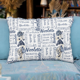 Personalisierte Mädchen nennen Kissen mit Pferden