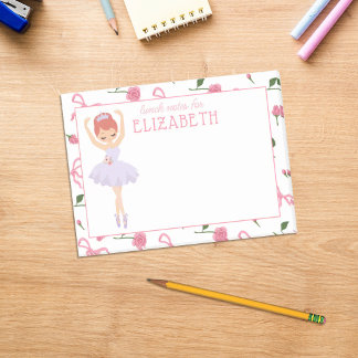 Personalisierte Mädchen-Wasserfarben-Ballerina-Kin Post-it Klebezettel