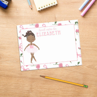 Personalisierte Mädchen-Wasserfarben-Ballerina-Kin Post-it Klebezettel