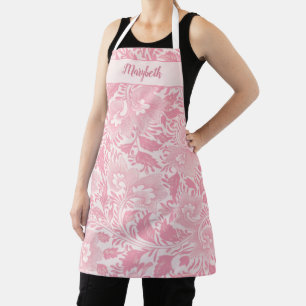 Personalisierte Mädchenhafte Rosa Blumen & Schwüng Schürze