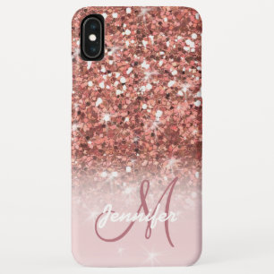 Personalisierte Mädchenhafte Rosa Gold Glitzer Fun Case-Mate iPhone Hülle