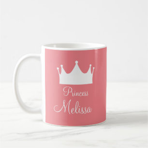 Personalisierte Mädchenkirche Prinzessin Rosa Kron Kaffeetasse