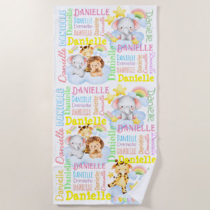 Personalisierte Mädchenname bei Kleinkindern Strandtuch