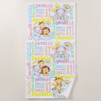 Personalisierte Mädchenname bei Kleinkindern Strandtuch