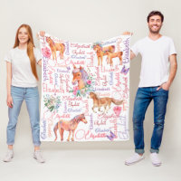 Personalisierte Mädchennamen Collagen mit Ponys