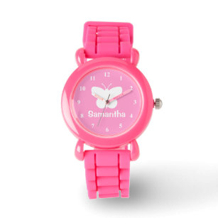 Personalisierte Mädchenuhr   Schmetterlingsfliege- Armbanduhr