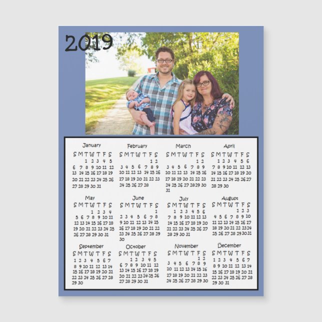 Personalisierte Magnet-Kalender 2019-Foto Magnetkarte (Vorderseite)
