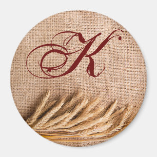 Personalisierte Magnet-Weize auf Burlap-Sack-Land  Magnet