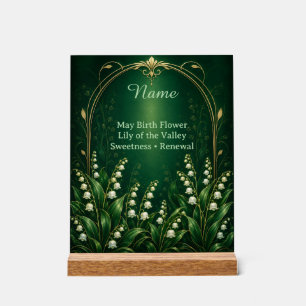 Personalisierte Mai-Geburtsblume Maiglöckchen Acrylschild