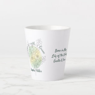 Personalisierte Mai-Geburtsblume mit individuellem Milchtasse