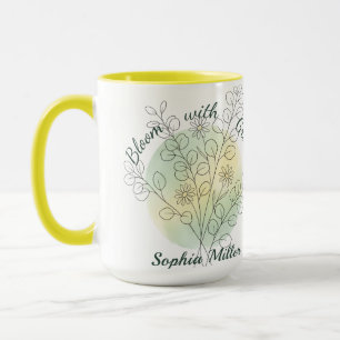 Personalisierte Maigeburtsblume mit individuellem Tasse