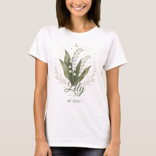 Personalisierte Maiglöckchen-Geburtsblumen-Name T-Shirt