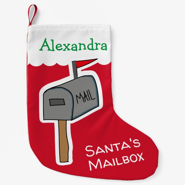 Personalisierte Mailbox des Funny Red Santa Kleiner Weihnachtsstrumpf (Vorderseite)