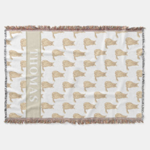 Personalisierte Maine Coon Katze (Orange) Rosa & W Decke