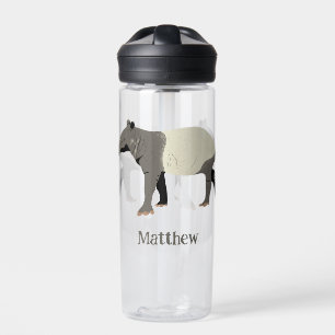 Personalisierte Malaien-Tapir-Tier-Illustration Trinkflasche