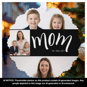 Personalisierte Mama 4 Foto-Collage Kinder Ornament Karte