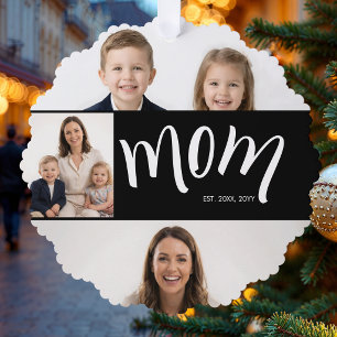 Personalisierte Mama 4 Foto-Collage Kinder Ornament Karte