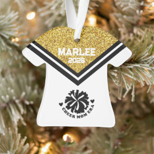 Personalisierte Mama aus Gold und Black Cheer Ornament