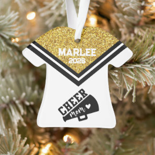 Personalisierte Mama aus Gold und Black Cheer Ornament