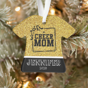 Personalisierte Mama aus Gold und Black Cheer Ornament