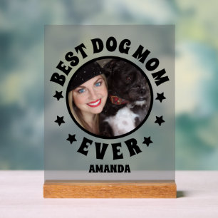 Personalisierte Mama Bester Hund je Foto Mattiert Acrylschild