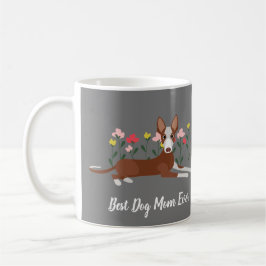 Personalisierte Mama Bester Hund je Podenco Floral Kaffeetasse