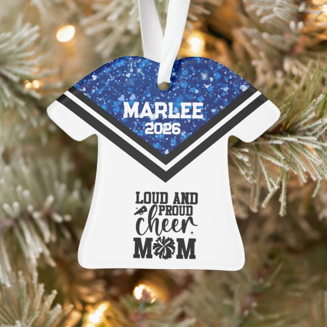 Personalisierte Mama Blue & Black Cheer Ornament (Baum)