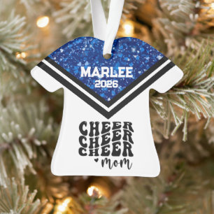 Personalisierte Mama Blue & Black Cheer Ornament
