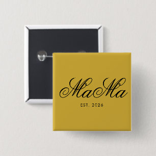 Personalisierte Mama Est Elegant Metallic Gold Button