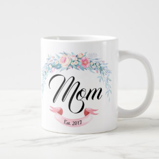 Personalisierte Mama etablierter Blume Kranz Jumbo-Tasse
