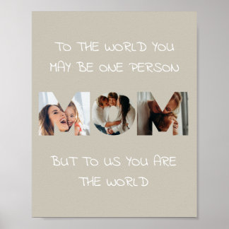 Personalisierte Mama Foto Zitat Mauer Poster